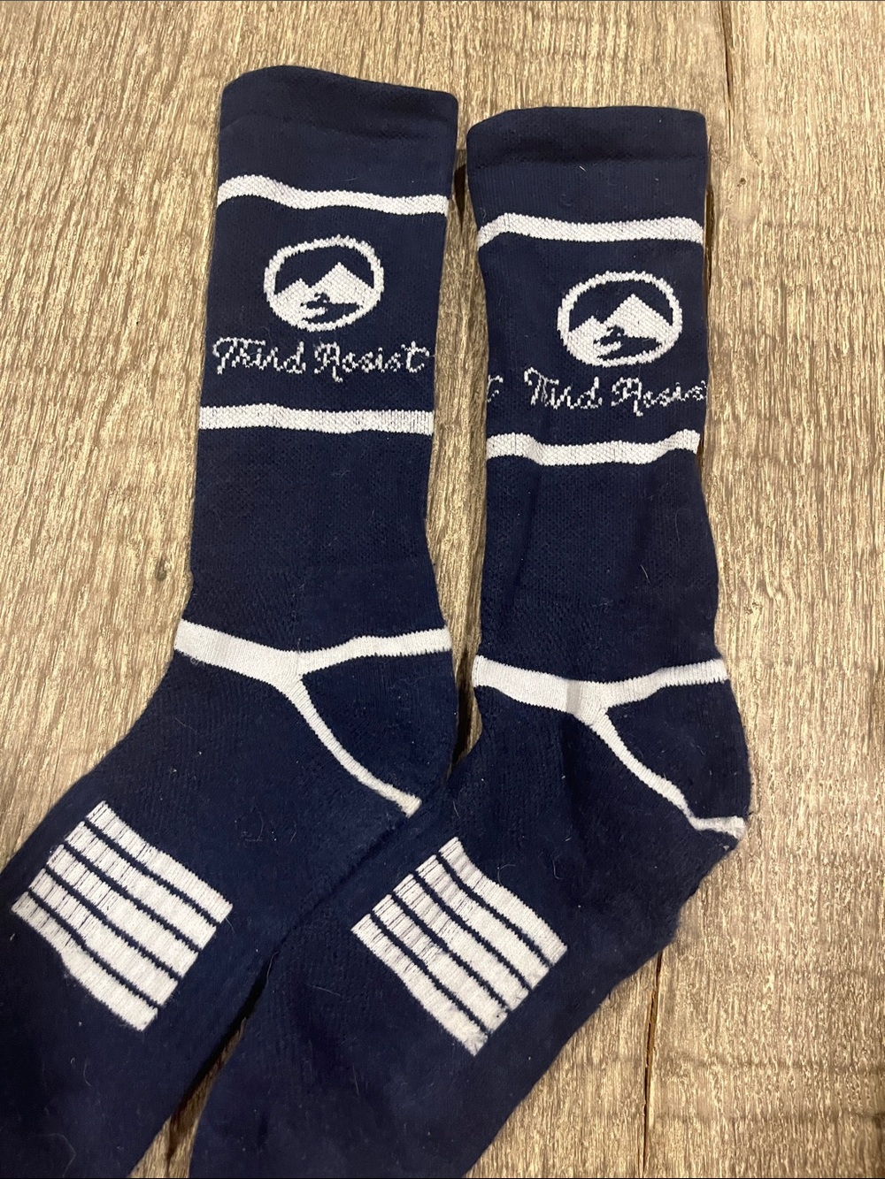 Kids Navy Crew Socks with White Accents